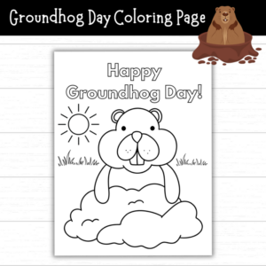 Printable Groundhog Day Coloring Page (2 Sets)