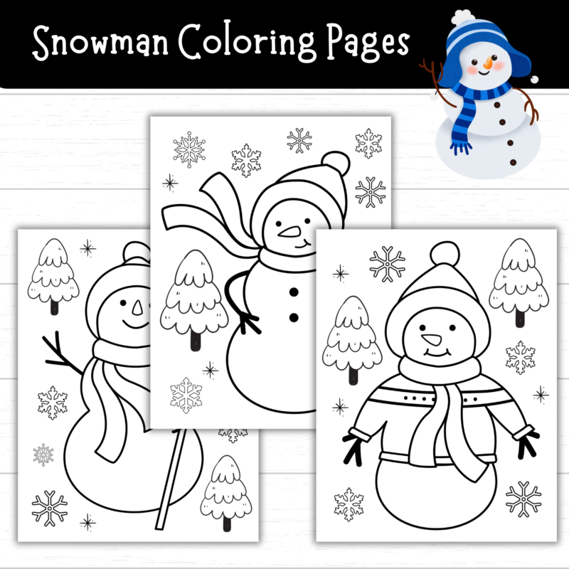 Snowman Coloring Pages Printable for Kids: An Easy Winter Activity