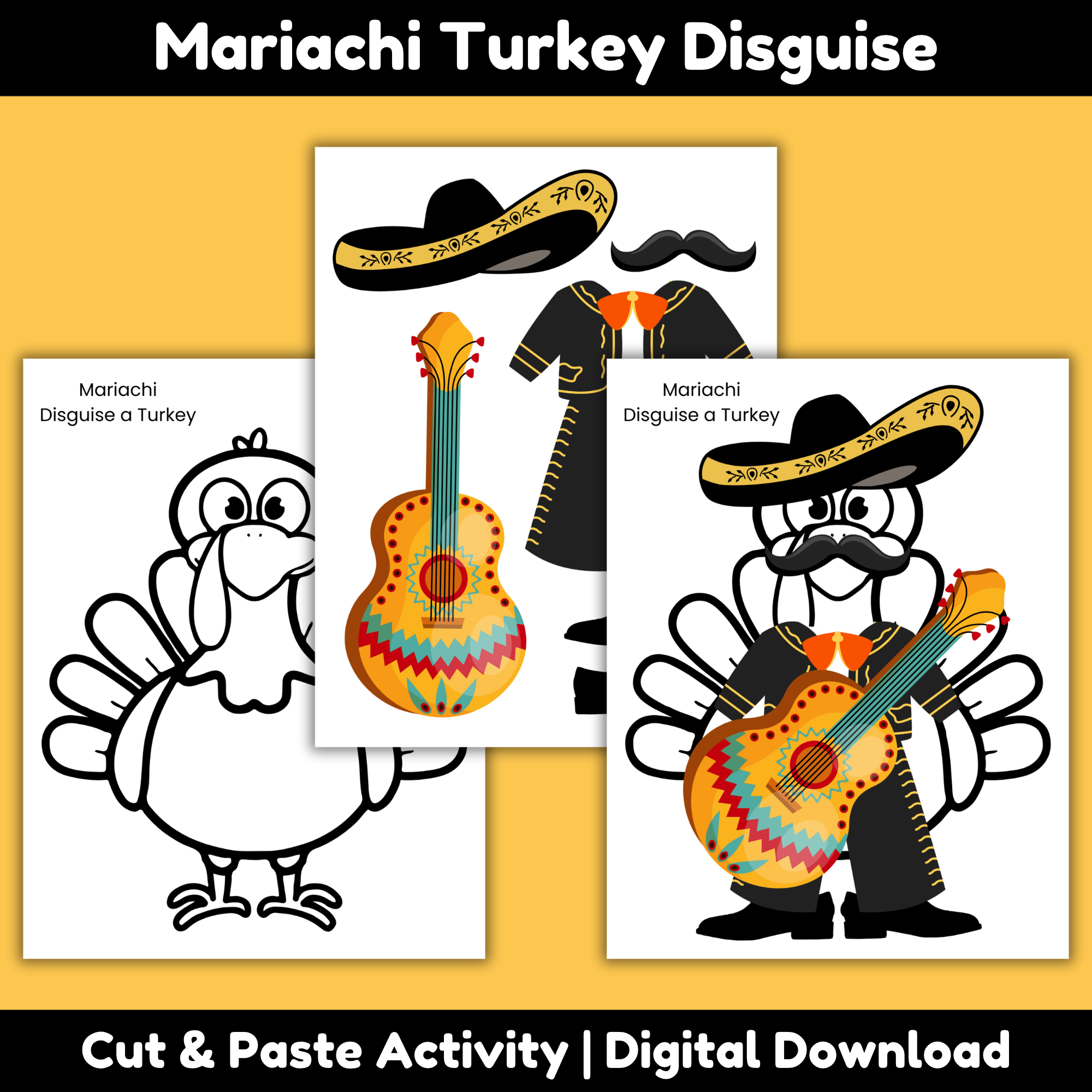 Printable Mariachi Disguise a Turkey