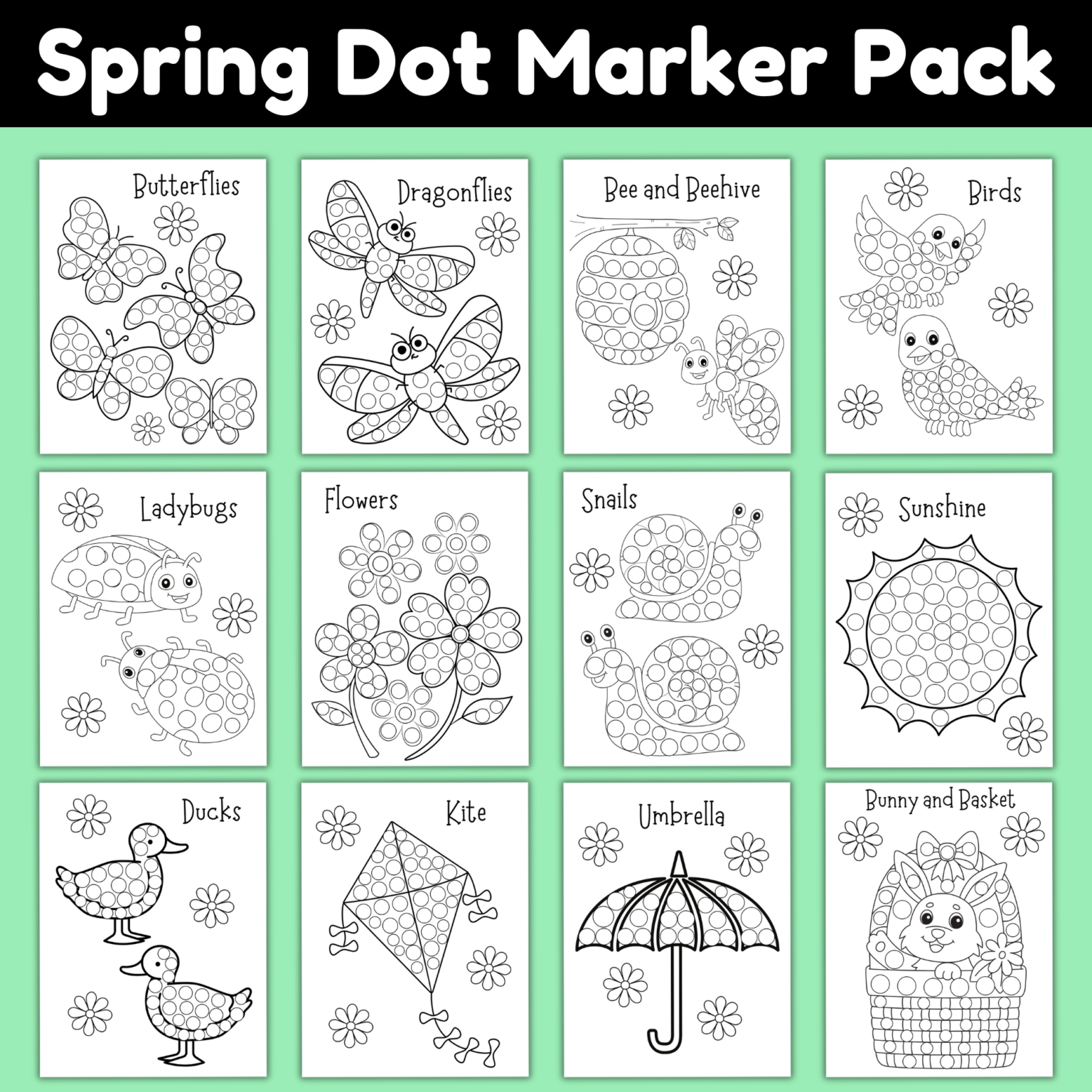 Printable Spring Dot Marker Activity Pack - Mom. Wife. Busy Life.