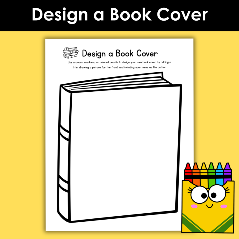 Printable Design Your Own Book Cover Activity for Kids
