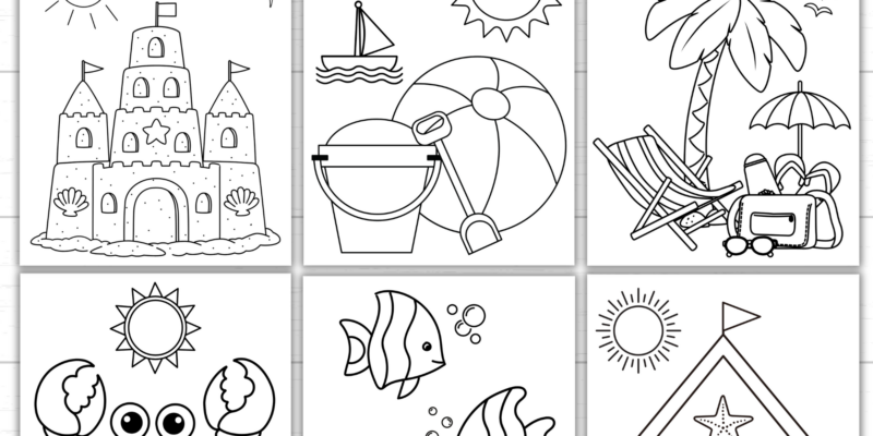 Printable Beach Coloring Pages
