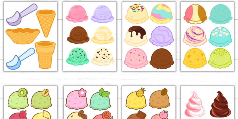 Printable Build an Ice Cream Cone Set