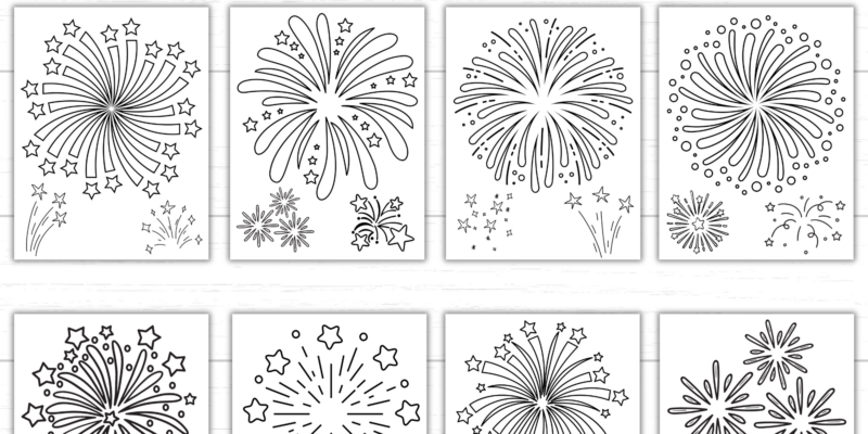 Printable Fireworks Coloring Pages
