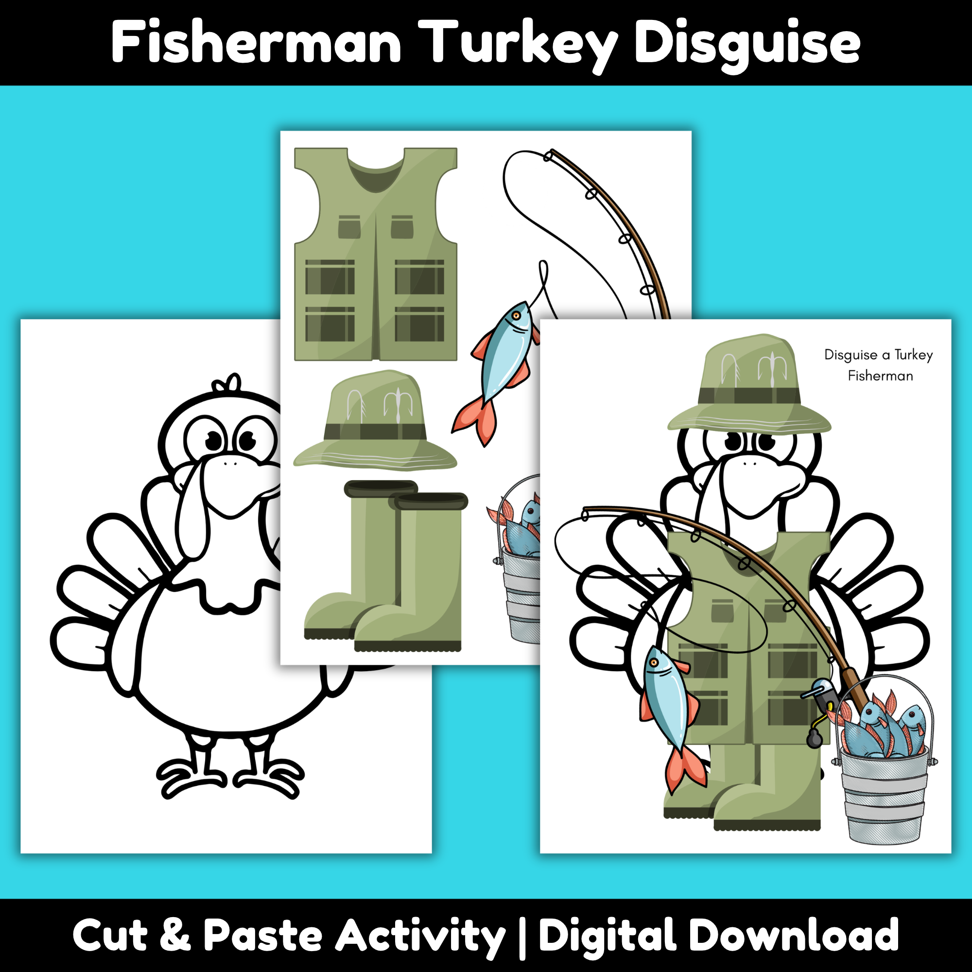 Printable Disguise a Turkey Fisherman