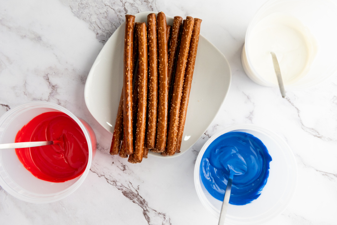 Patriotic Pretzel Rods