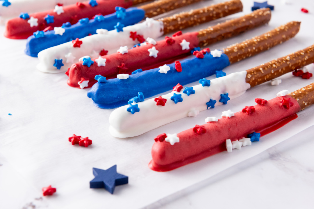 Patriotic Pretzel Rods