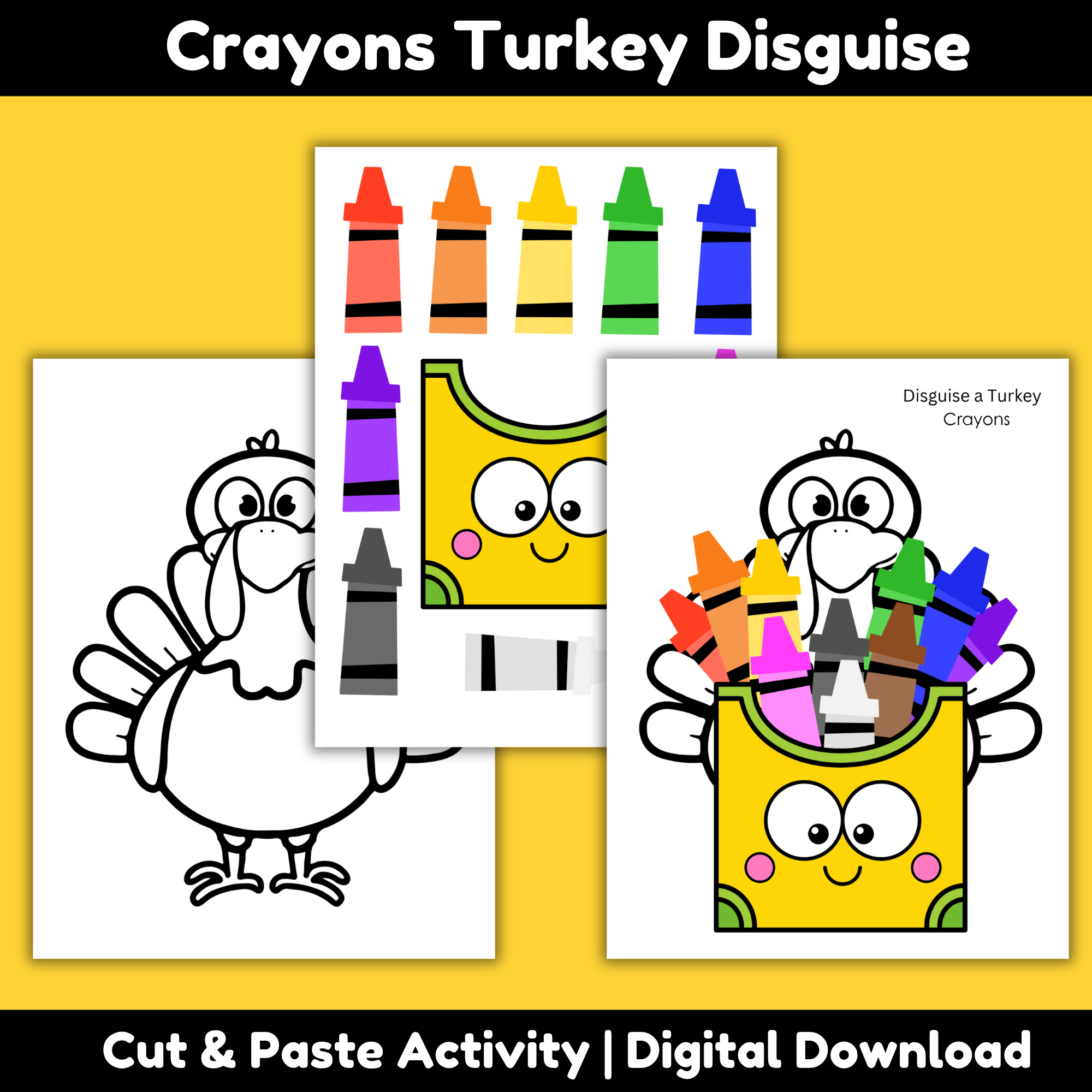 Crayon Disguise a Turkey Printable Craft for Kids