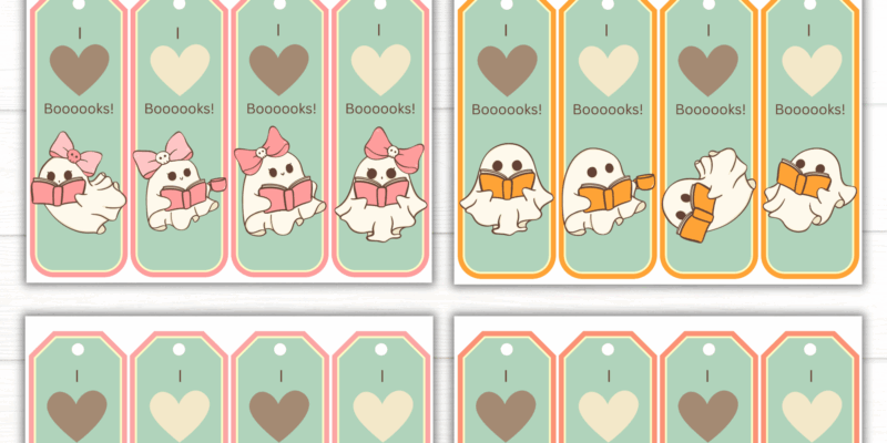 Printable Halloween Ghost Bookmarks
