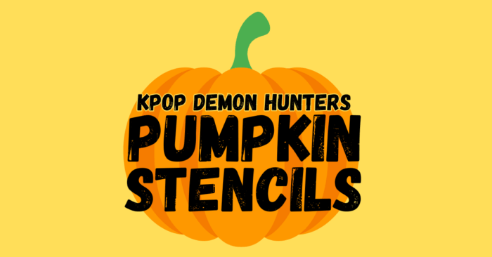 Kpop Demon Hunters pumpkin stencils printable