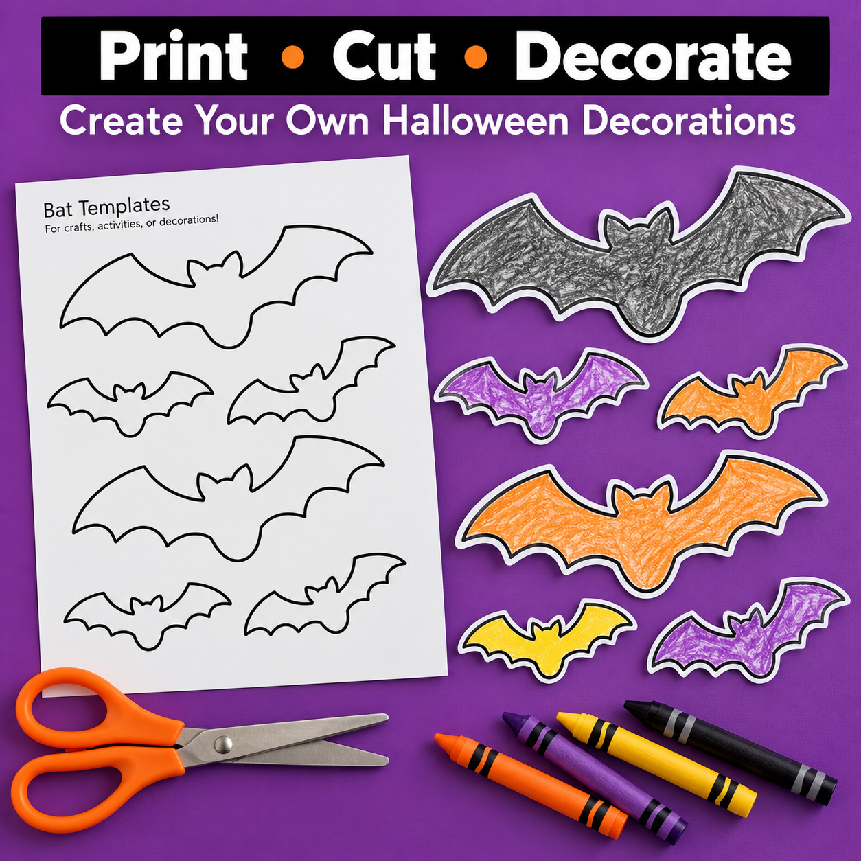 Bat Templates for Crafts and Decorations - Mom. Wife. Busy Life.