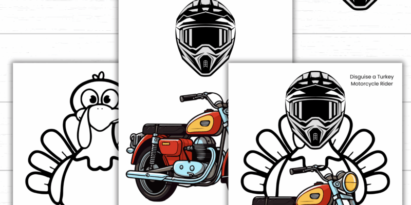 Printable Disguise a Turkey Motorcycle Rider