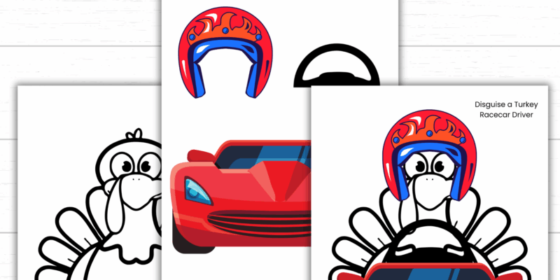 Printable Disguise a Turkey Racecar Driver