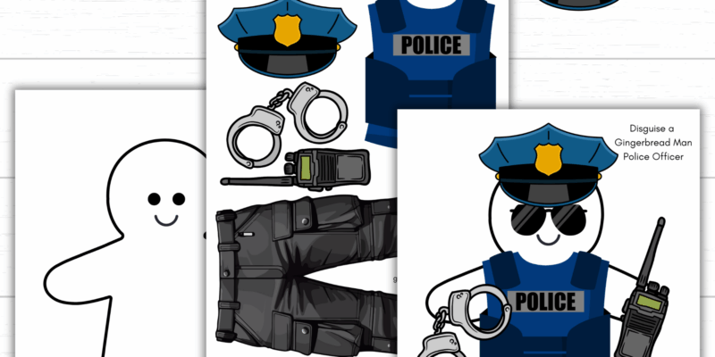 Printable Disguise a Gingerbread Man Police Officer