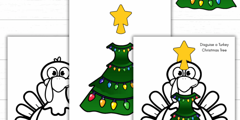 Printable Disguise a Turkey Christmas Tree