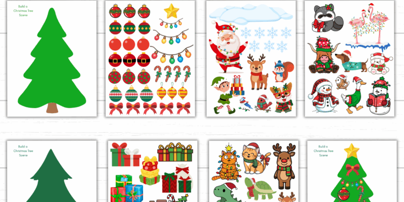 Printable Build a Christmas Tree Scene