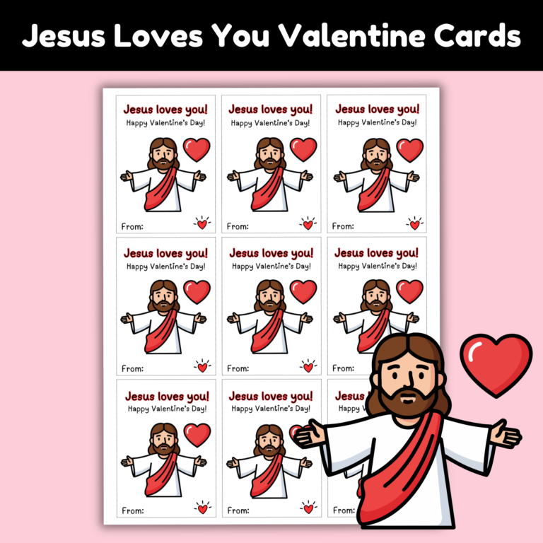 Printable Jesus Loves You Valentine’s Day Cards for Kids - Mom. Wife ...