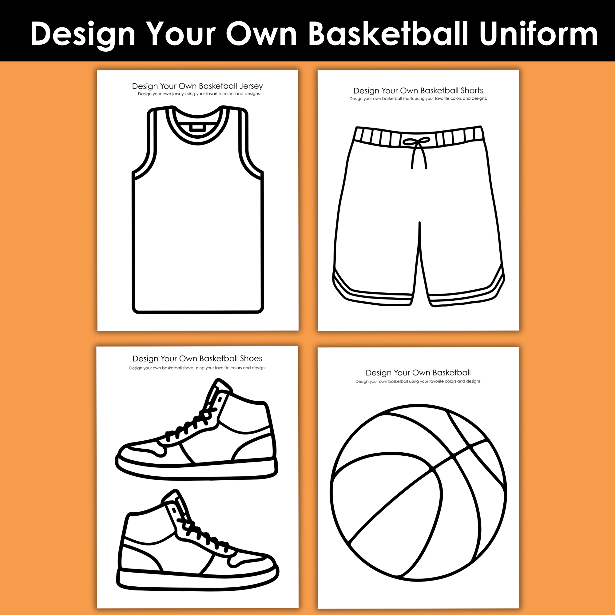 Design Your Own Basketball Uniform Printable: A Fun & Easy Sports Activity for Kids