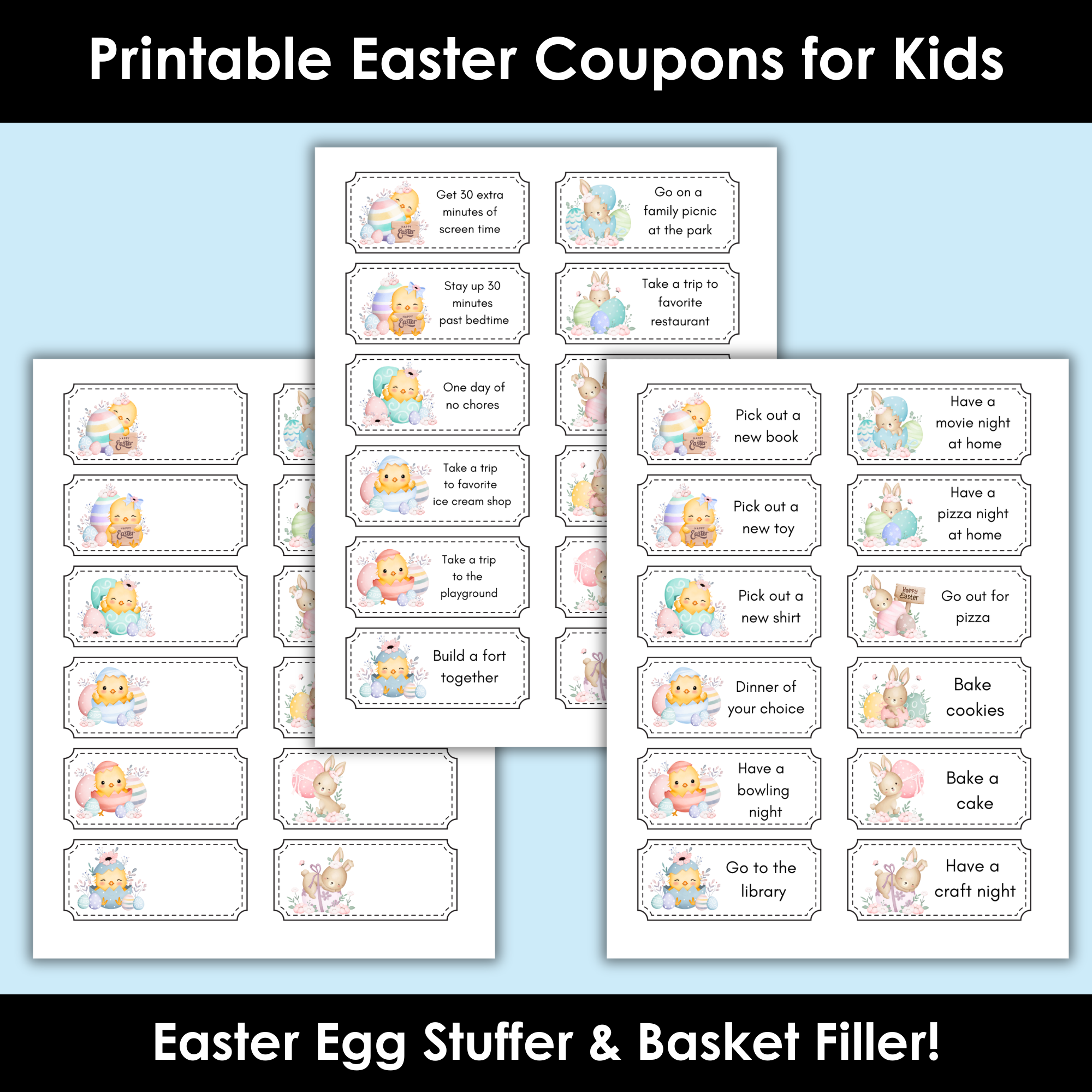 Printable Easter Coupons for Kids: Fun Non-Candy Easter Egg Fillers & Basket Stuffers