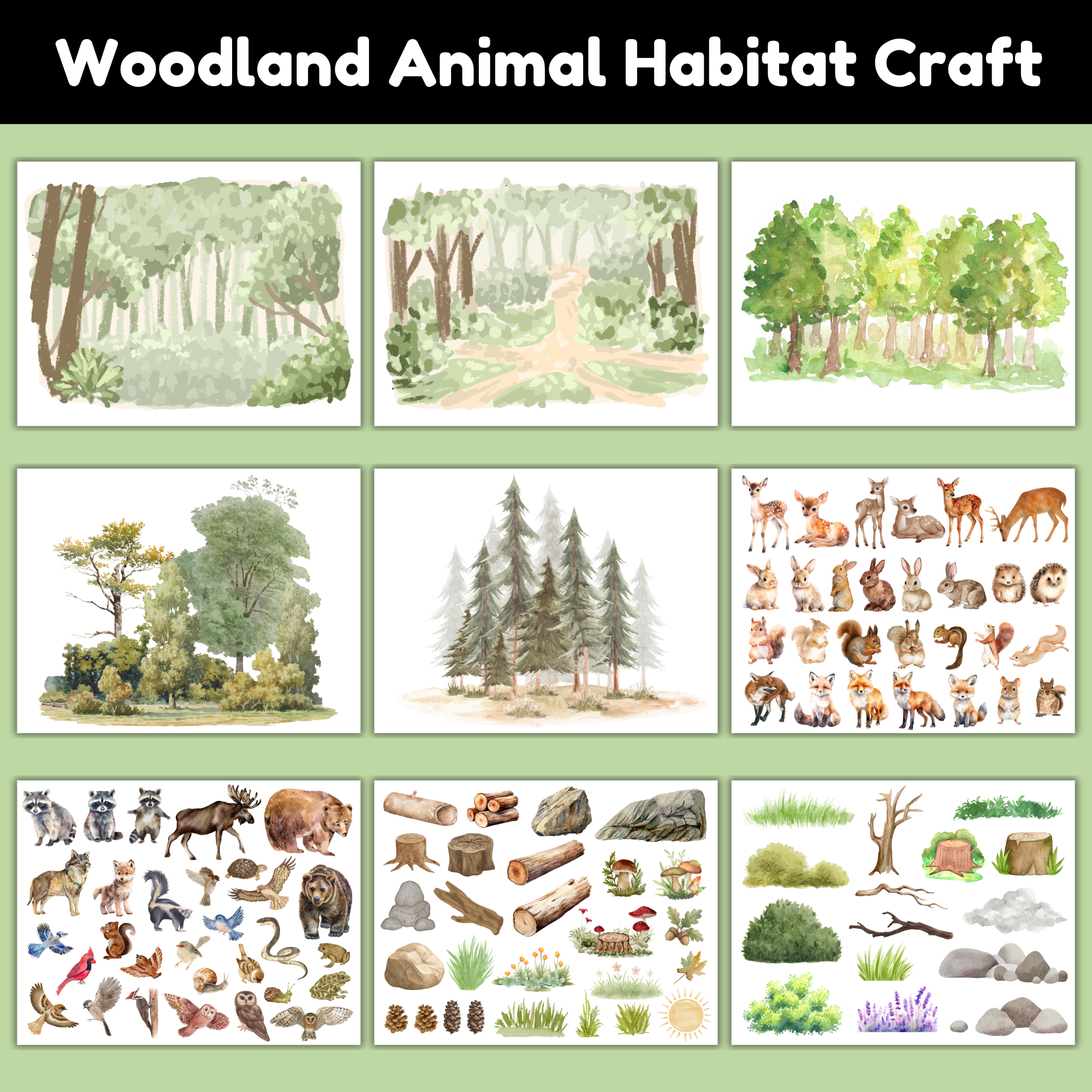 Woodland Animal Habitat Craft for Kids (Printable Forest Animal Activity)