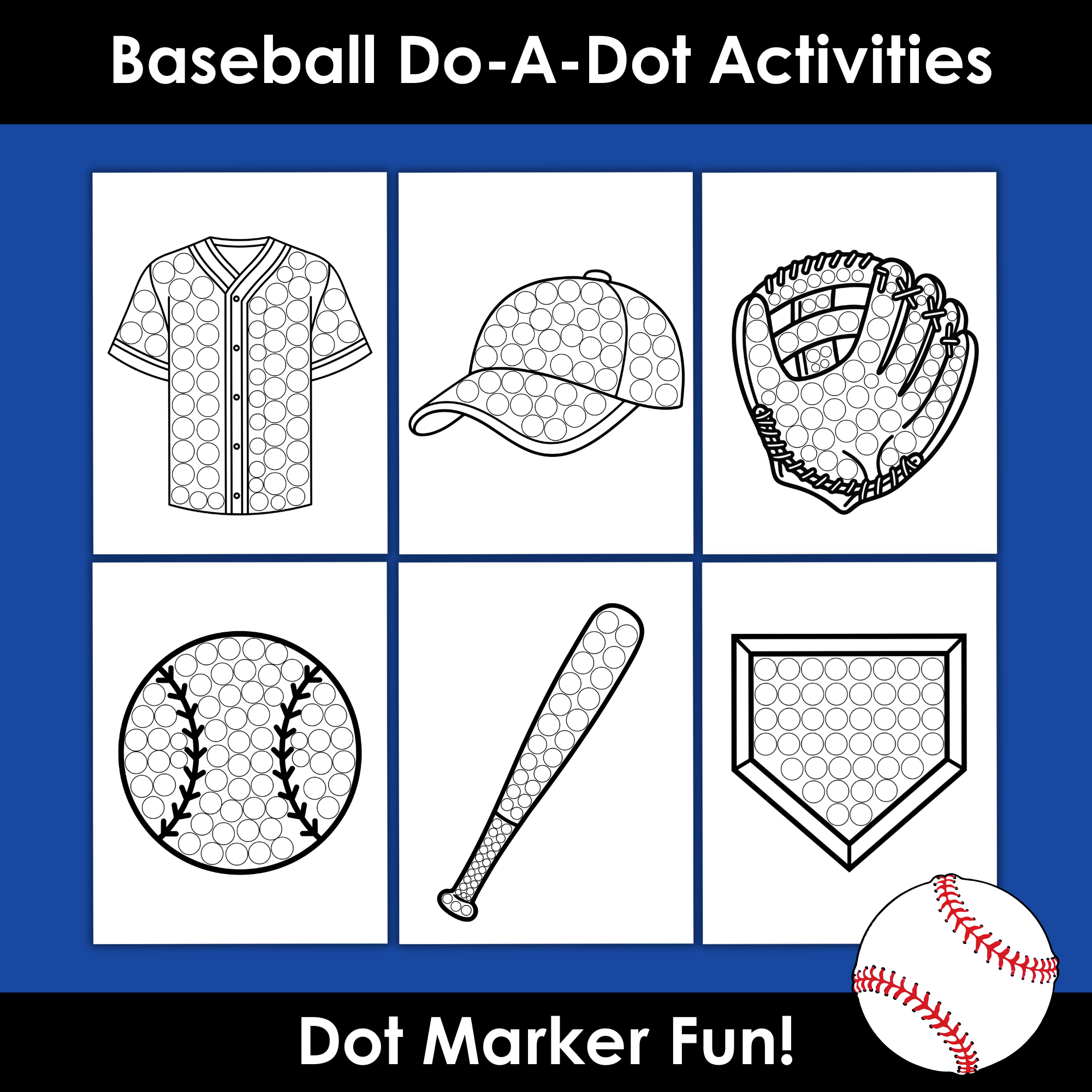 Baseball Dot Marker Activity Pack for Kids
