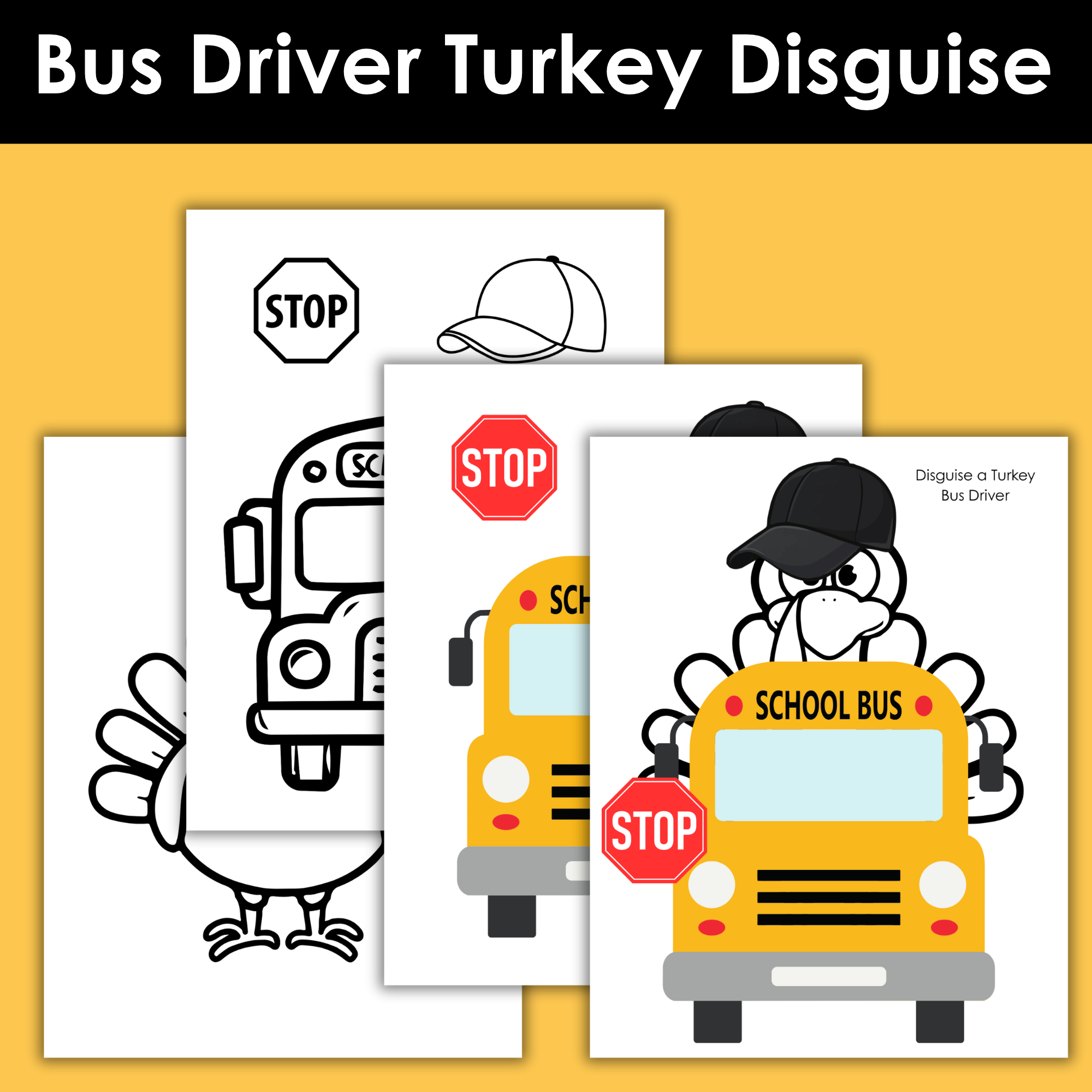 Bus Driver Disguise a Turkey Printable
