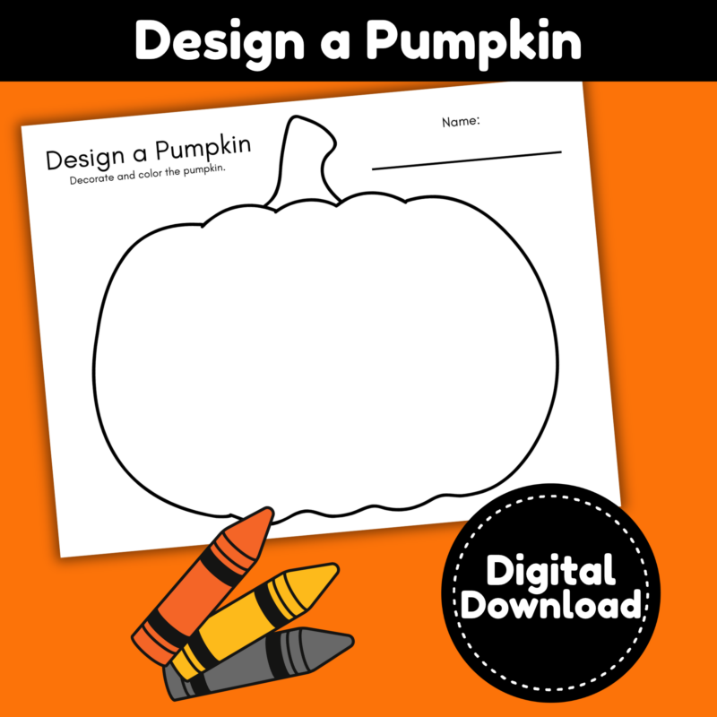 Decorate a Pumpkin Worksheet: Printable Design a Pumpkin Activity for Kids