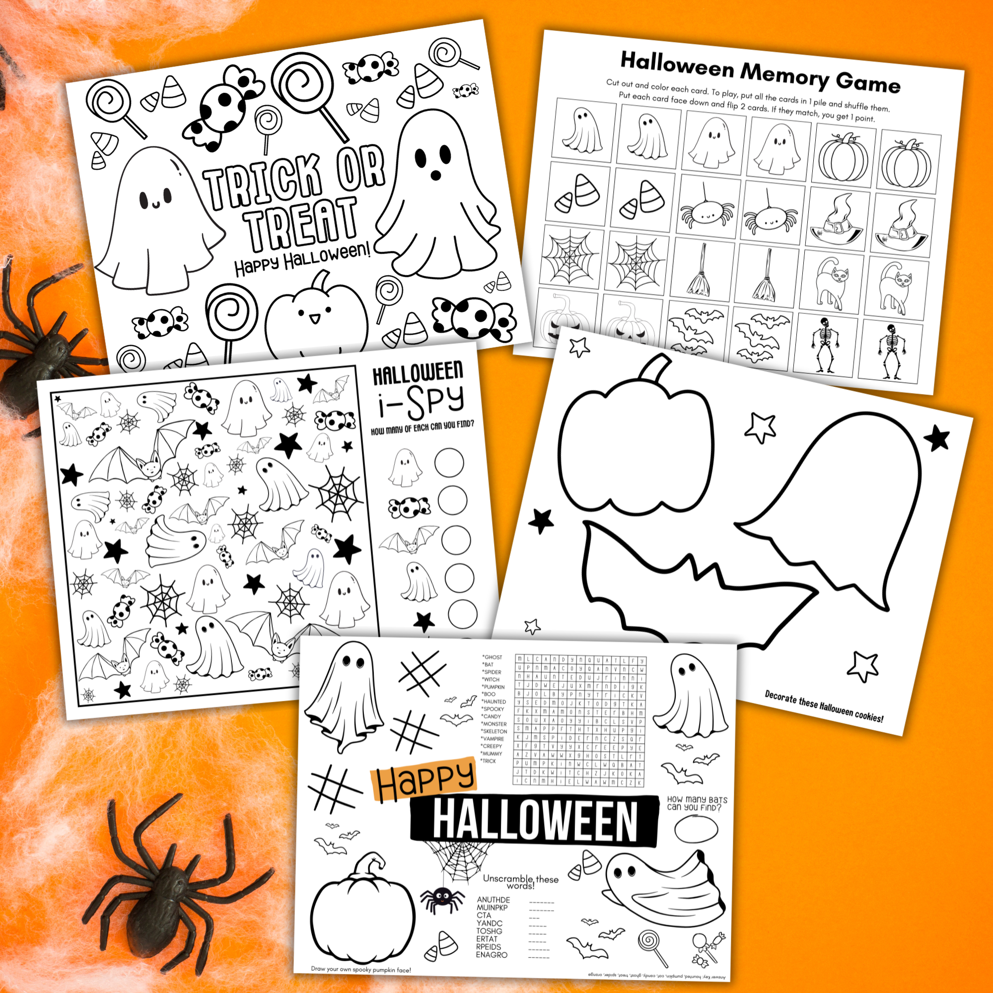 Printable Halloween Placemat Activity Pack for Kids