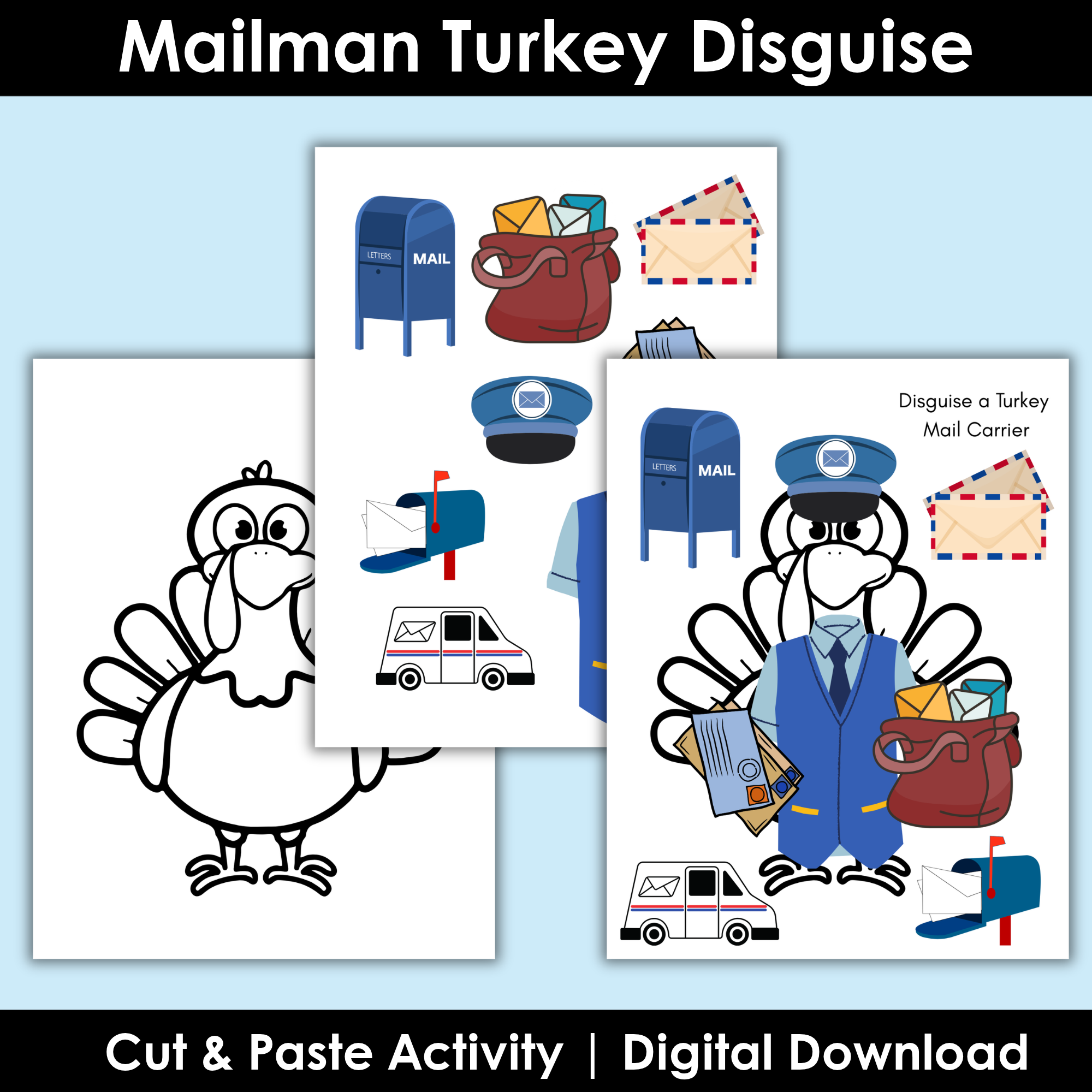 Mailman Disguise a Turkey Printable